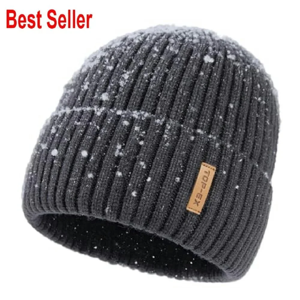 Waterproof Fleece Lined Beanie Winter Warm Skull Cap Unisex Thermal